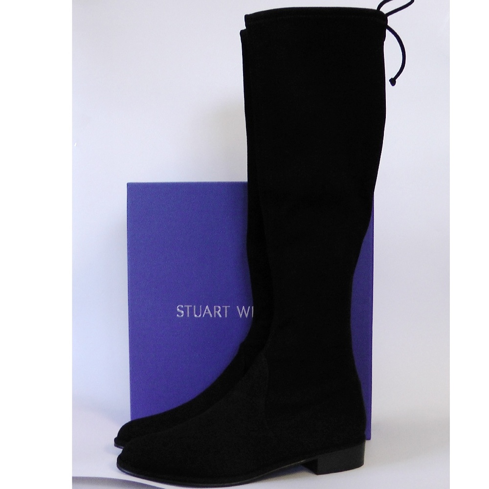 NEW STUART WEITZMAN Kneezie Black Suede Tall Boots - Picture 2 of 13